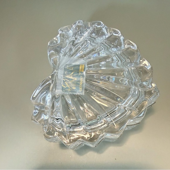 Vintage Mikasa Clear 24% Lead Crystal Heart Trinket Dish Made In Germany - Picture 5 of 6